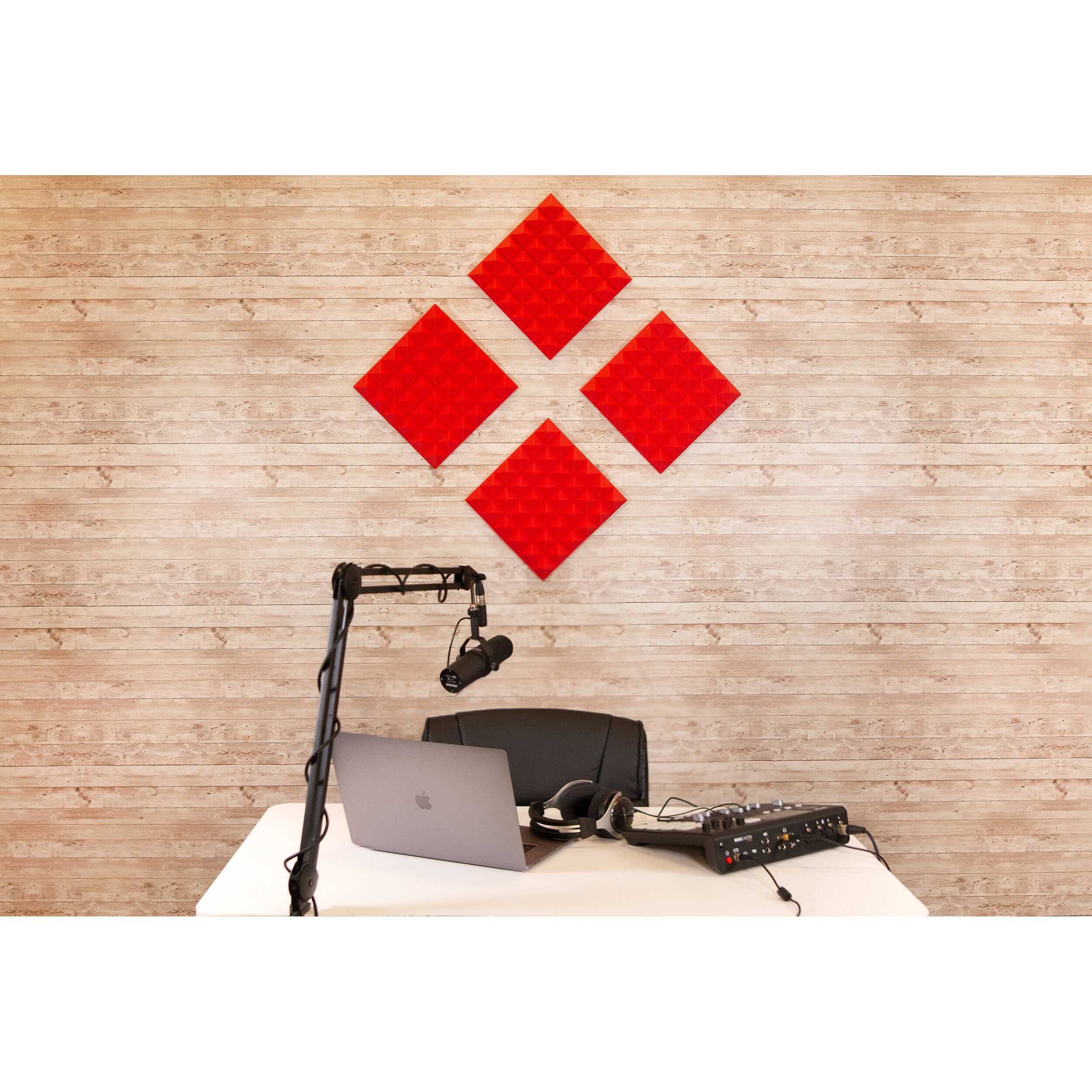 Gator Acoustic Pyramid Panel 12x12" (Red, 4pcs.)