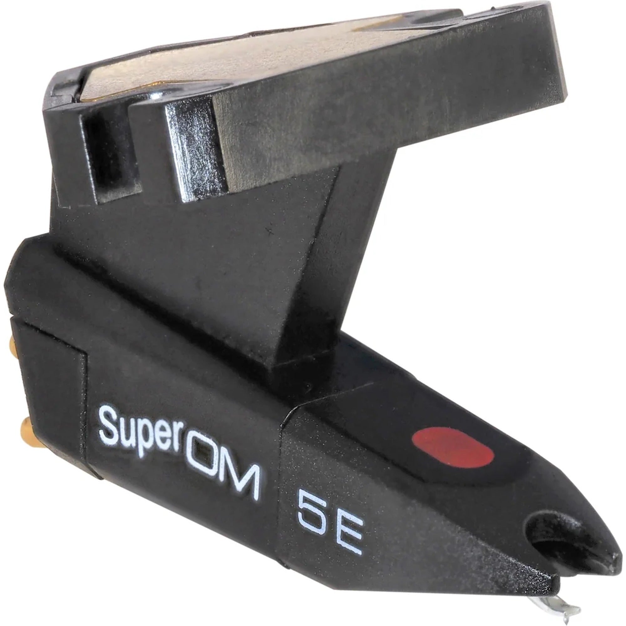 Ortofon Super OM 5E turntable cartridge with stylus mounted, designed for high-quality vinyl record playback.