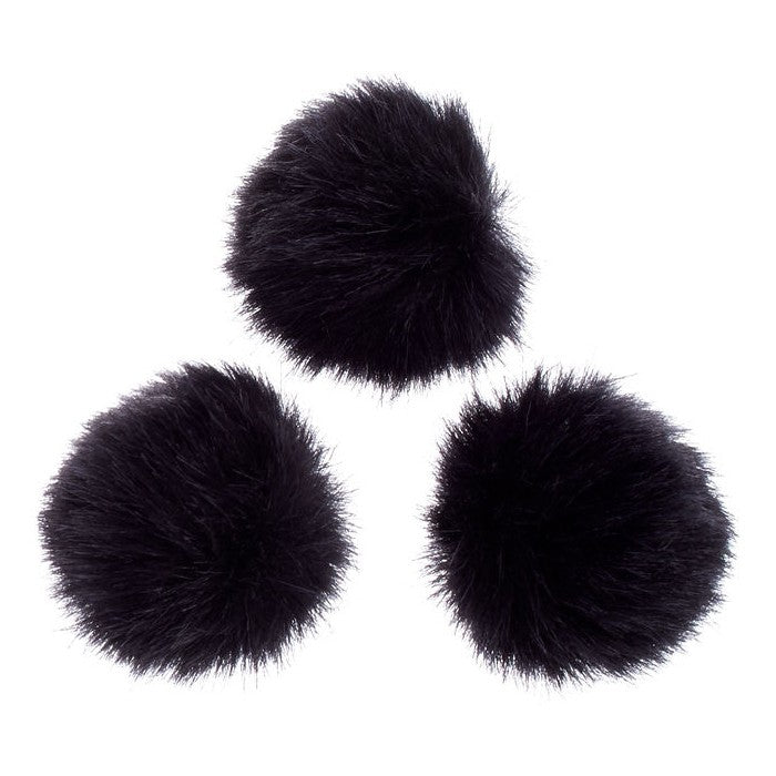 Three Rode Minifur Lav microphone windscreens and deadcats for noise reduction and wind protection for lavalier microphones.