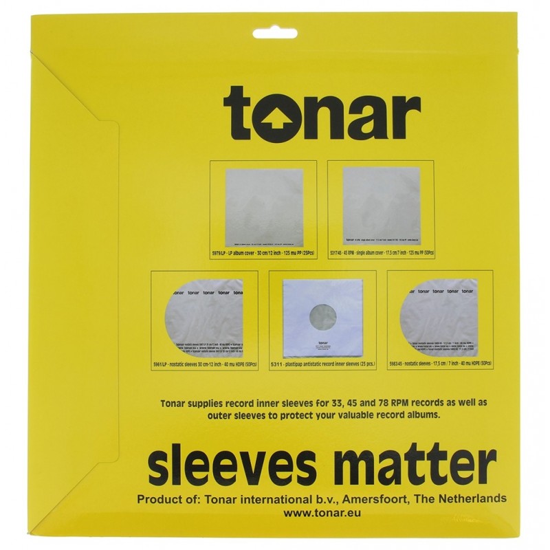 Tonar Nostatic 12" LP Record Inner Sleeves (50 pcs.)