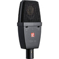 SE Electronics sE4100 condenser microphone with metal grille and sleek black body, designed for studio recording.