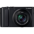 Panasonic LUMIX TZ300 compact camera showing front view with lens extended and brand logo on top, ideal for travel photography.