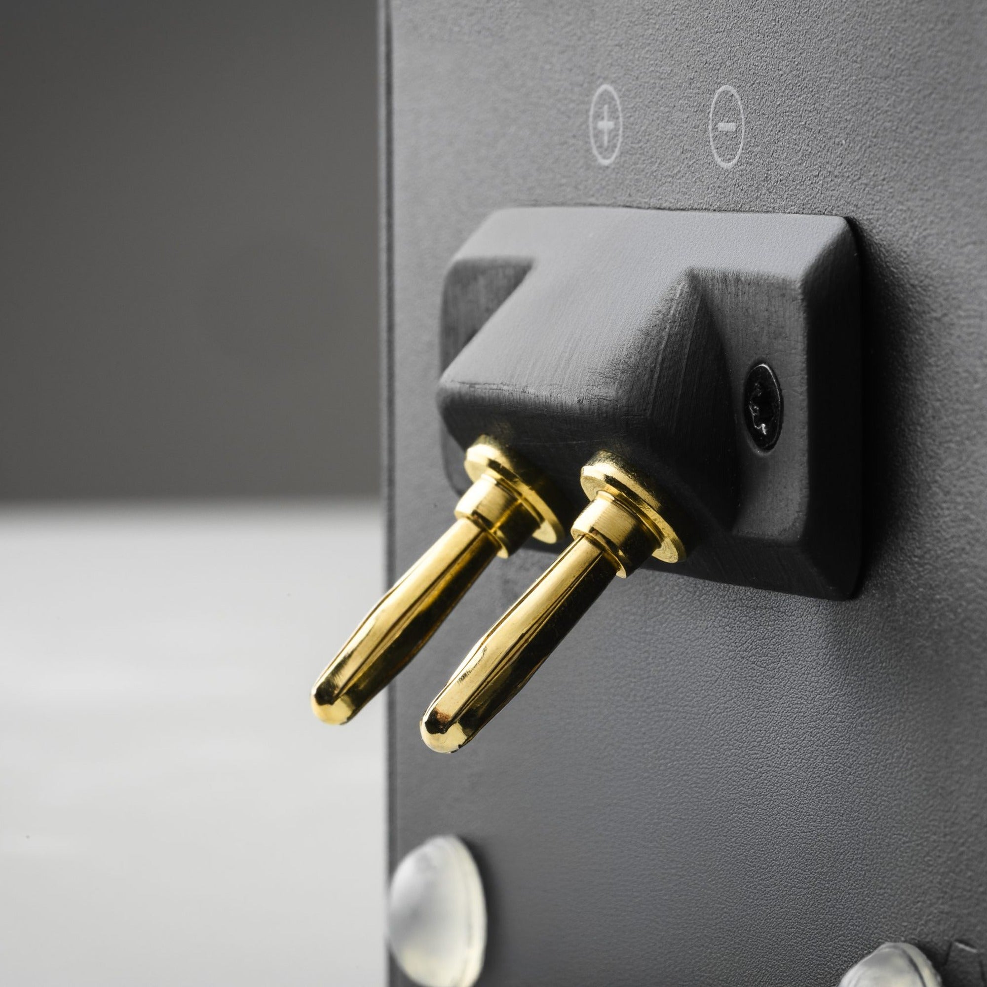 Close-up of the Pro-Ject Wireless Box E Bluetooth and Wi-Fi audio receiver showing its sleek design and connection ports.