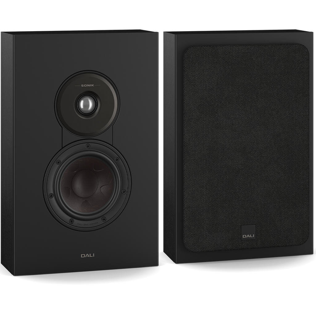 DALI Sonik On-Wall in-wall and outdoor speaker with sleek black grille and modern design for premium audio performance
