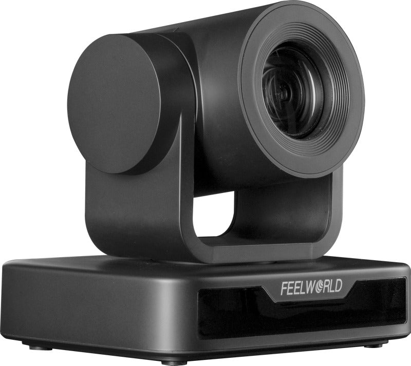 Feelworld PTZ Camera USB10X with 1080p resolution and 10x optical zoom, designed for streaming and video conferencing.