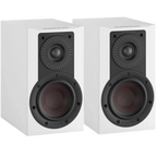DALI Dali Opticon 1 MK2 passive bookshelf speakers shown with black wood finish and front grille, compact audio speakers for home sound