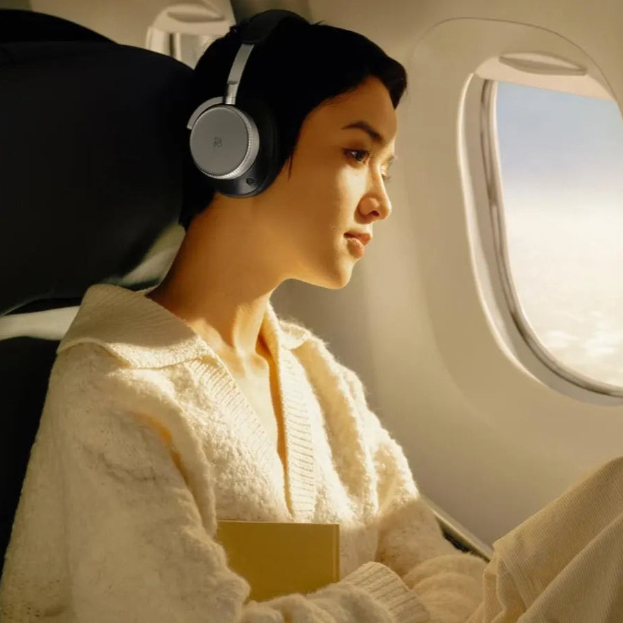 Bang & Olufsen Beoplay H100 wireless headphones with sleek design and over-ear cushions, showcasing premium audio quality.