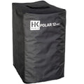 HK Audio POLAR 12 MK2 subwoofer cover in durable black fabric, designed for protection and easy transport of the speaker.