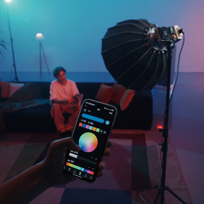 Zhiyun Molus LED X200 Bi-Color COB light with adjustable brightness and color temperature for professional video and photography.