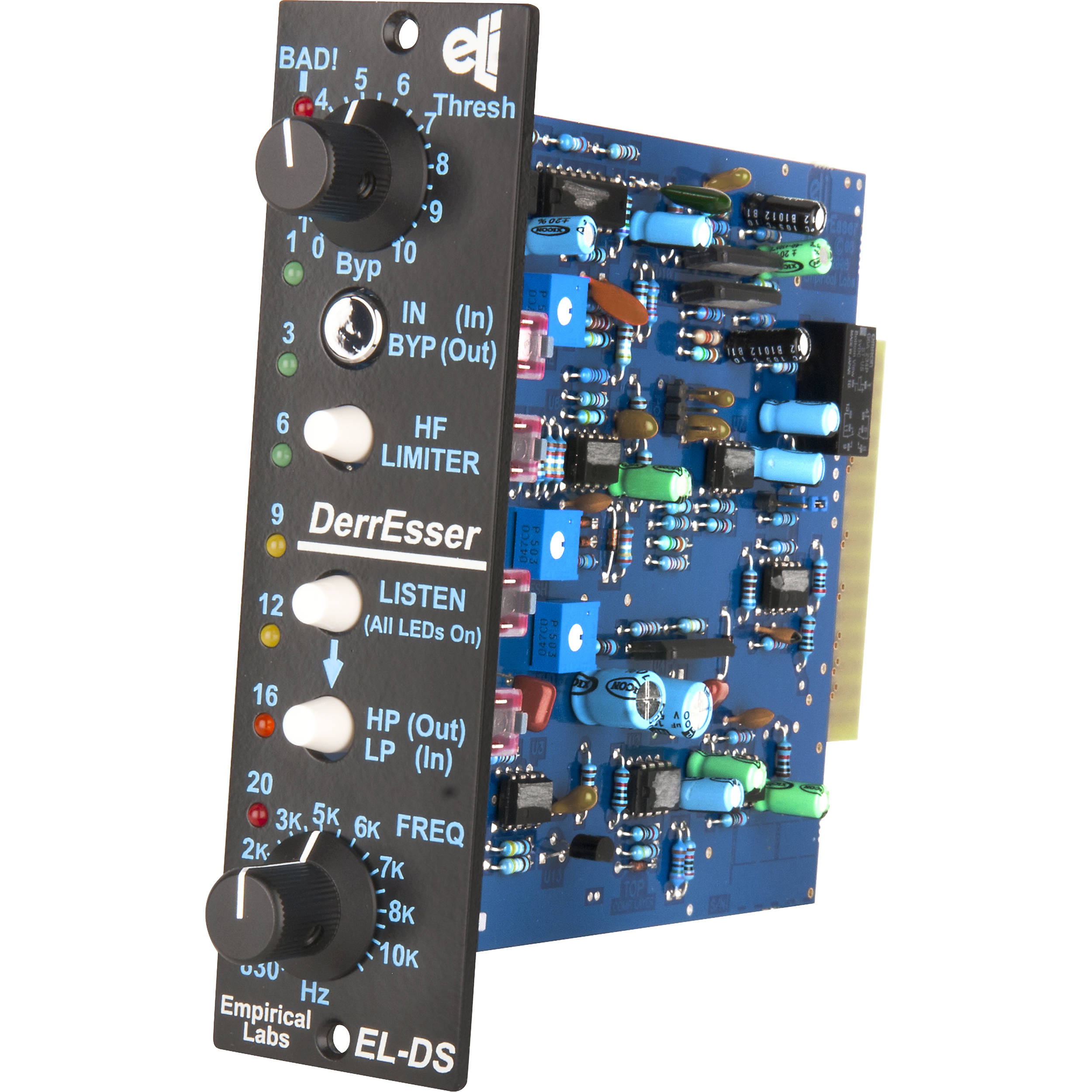 Empirical Labs EL-DS-V DerrEsser effects and accessories unit with control knobs and input/output jacks for audio processing.