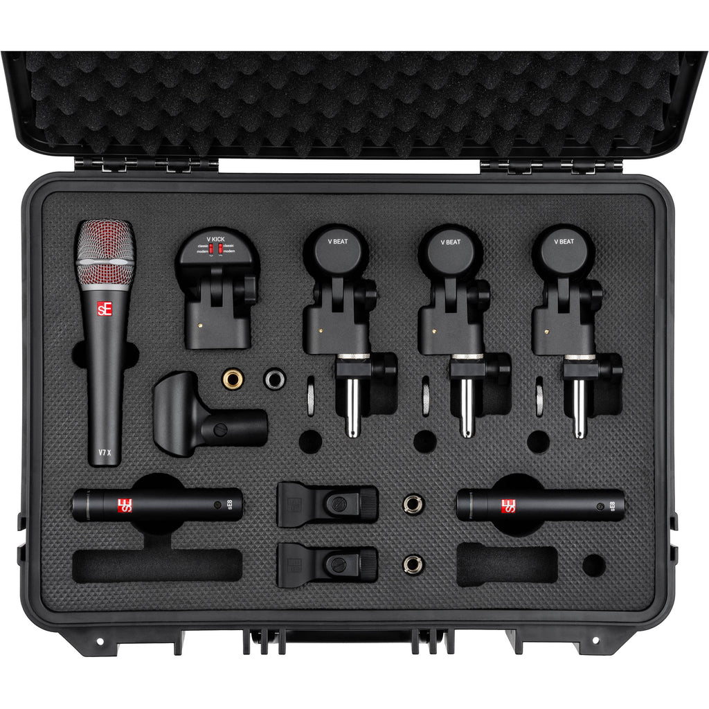 sE Electronics V Pack Arena dynamic microphone set with multiple microphones for professional vocal and instrument recording.