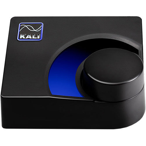 Kali Audio MV-BT studio monitor controller with multiple input options and adjustable volume knobs for professional audio setup.