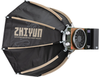 Zhiyun Molus X100 RGB LED light showing vibrant color options and adjustable brightness settings for professional lighting.