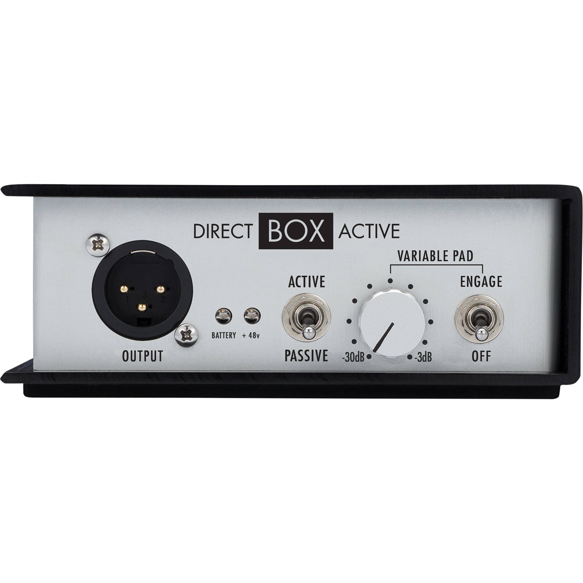 Warm Audio WA-DI-A DI box with rugged metal casing and input/output jacks for professional instrument signal direct injection.