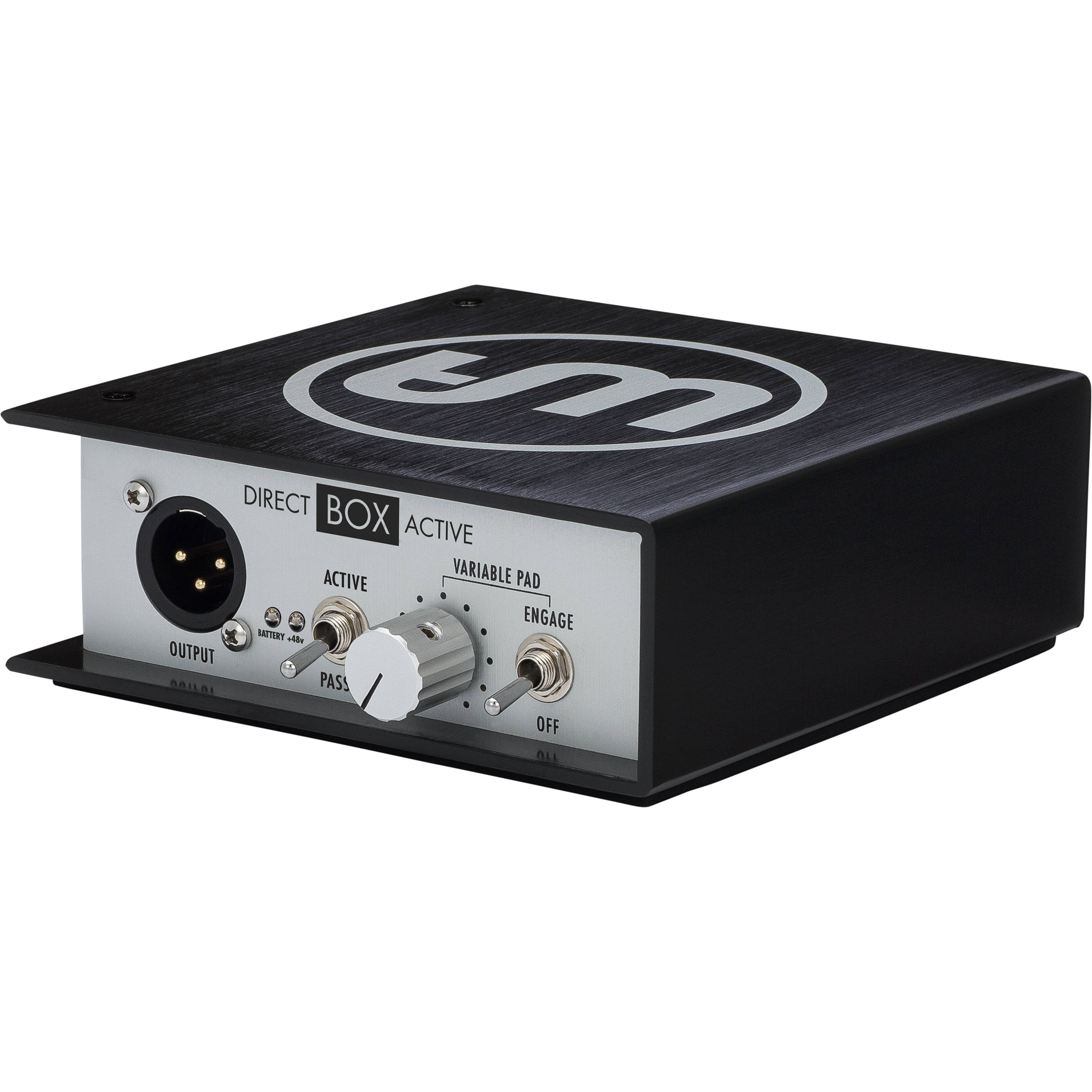 Warm Audio WA-DI-A DI box for connecting instruments to audio interfaces, featuring rugged metal construction and multiple input options.