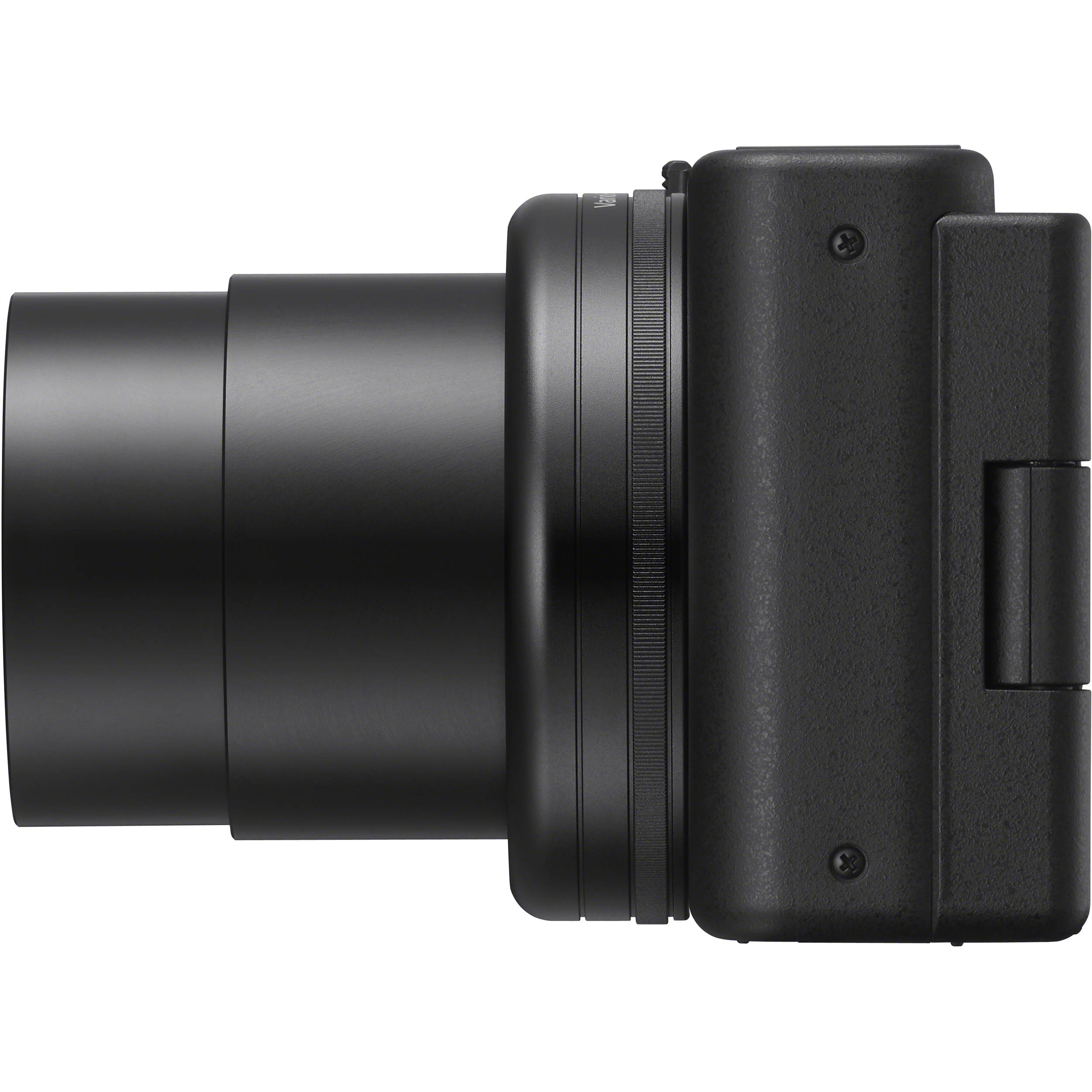 Sony ZV-1 compact video camera with flip-out screen and microphone, ideal for vlogging and high-quality video recording.