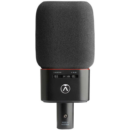 Austrian Audio OC18 condenser microphone set with two microphones and accessories for professional studio recording.