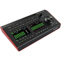 Focusrite RedNet R1 studio monitor controller with display and control knobs for professional audio monitoring setup.