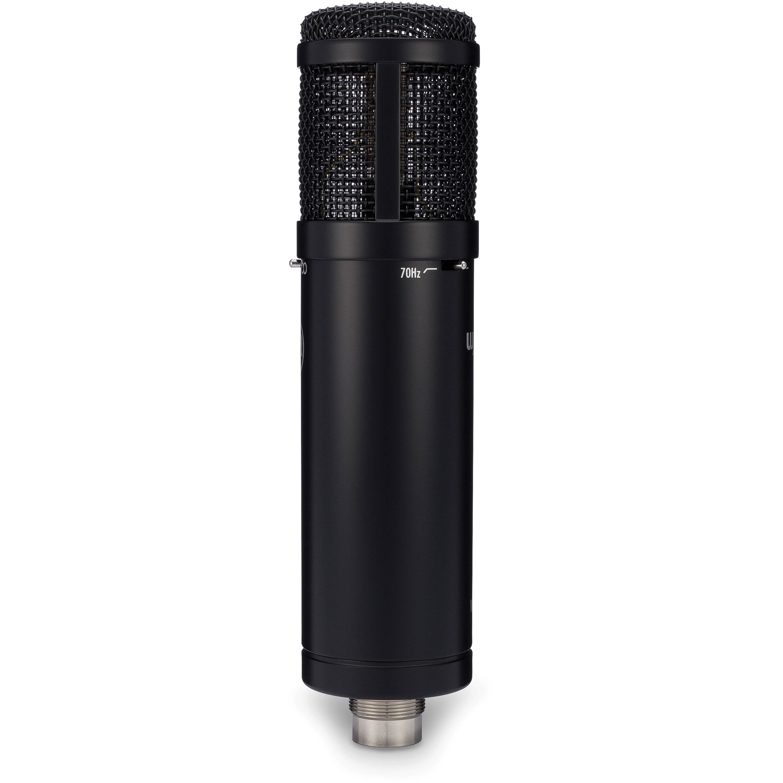 Warm Audio WA-47jr condenser microphone with vintage-style grille and body, designed for studio vocal and instrument recording.
