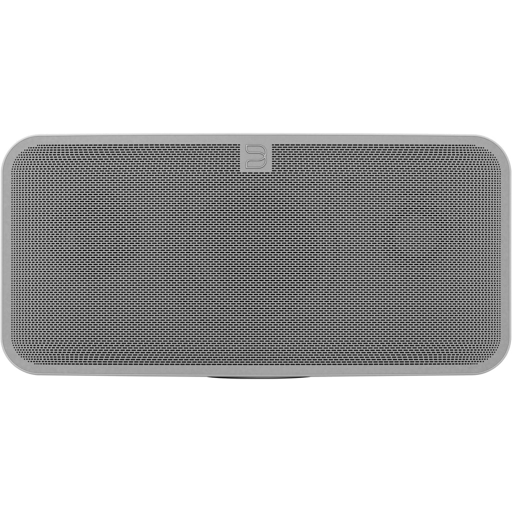 Bluesound Pulse 2i wireless speaker with sleek black design and touchscreen control panel, showcasing modern home audio technology.