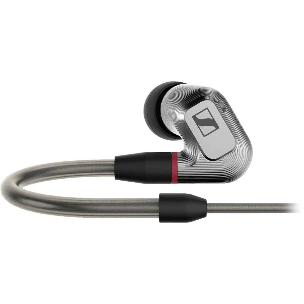 Sennheiser IE 900 high-end in-ear head-fi headphones with sleek black design and ergonomic ear tips.