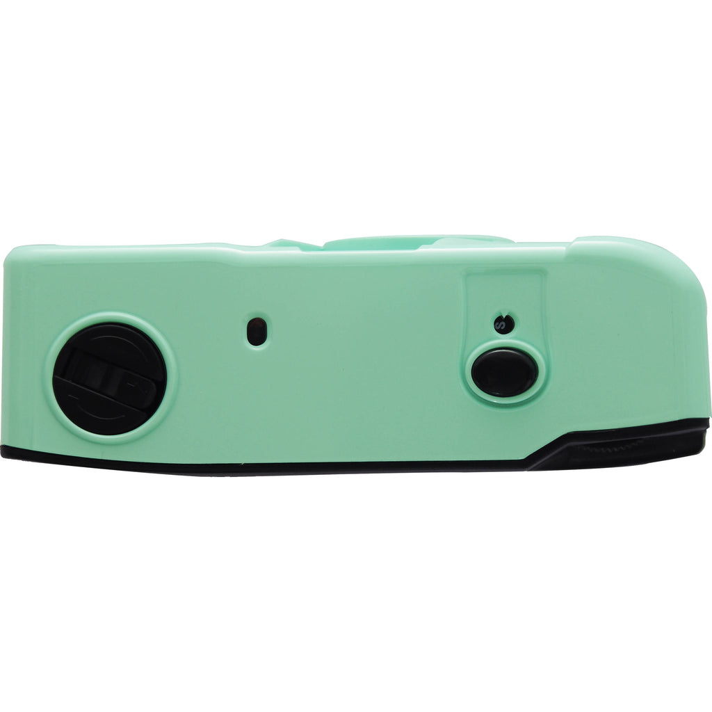 Kodak M35 reusable compact camera, instant camera with black body and lens, ready for taking colorful photos.