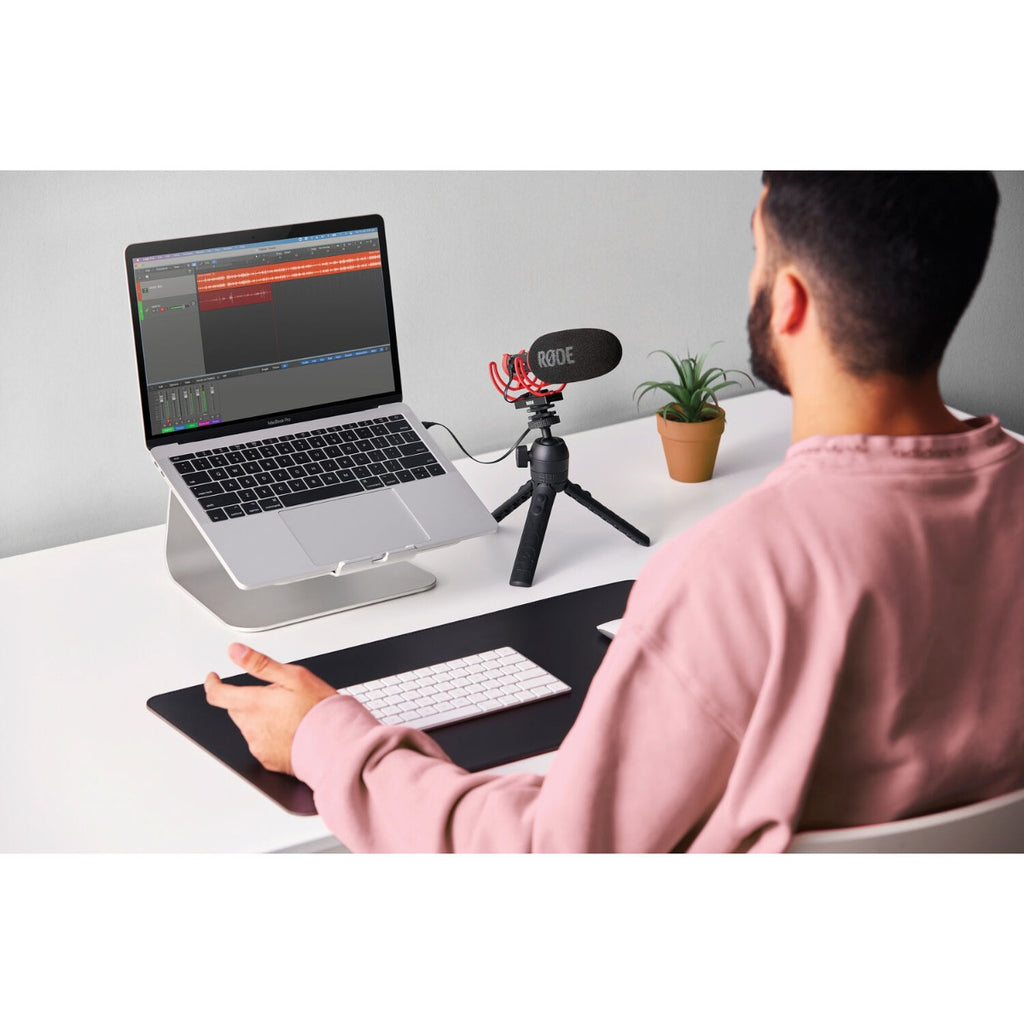Rode Tripod 2 desktop microphone stand with adjustable tripod base and black finish, suitable for recording and broadcasting setups.