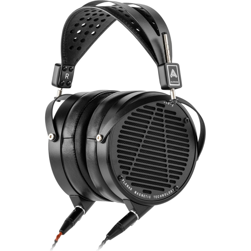 Audeze LCD-X Creator Package studio headphones with leather-free ear cushions, black over-ear design, and high-quality audio equipment.