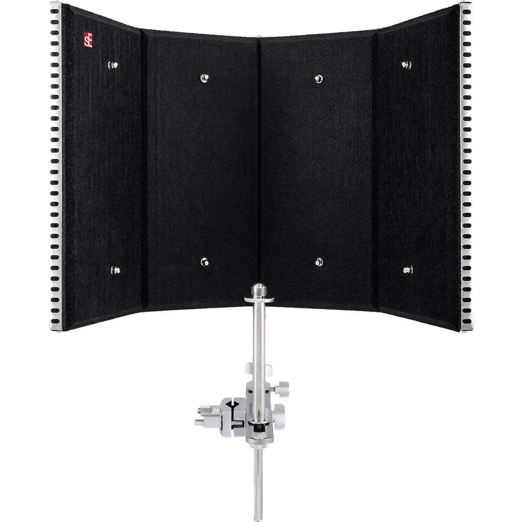 SE Electronics Reflexion Filter Pro with a curved design, ideal for controlling sound reflections in recording spaces.