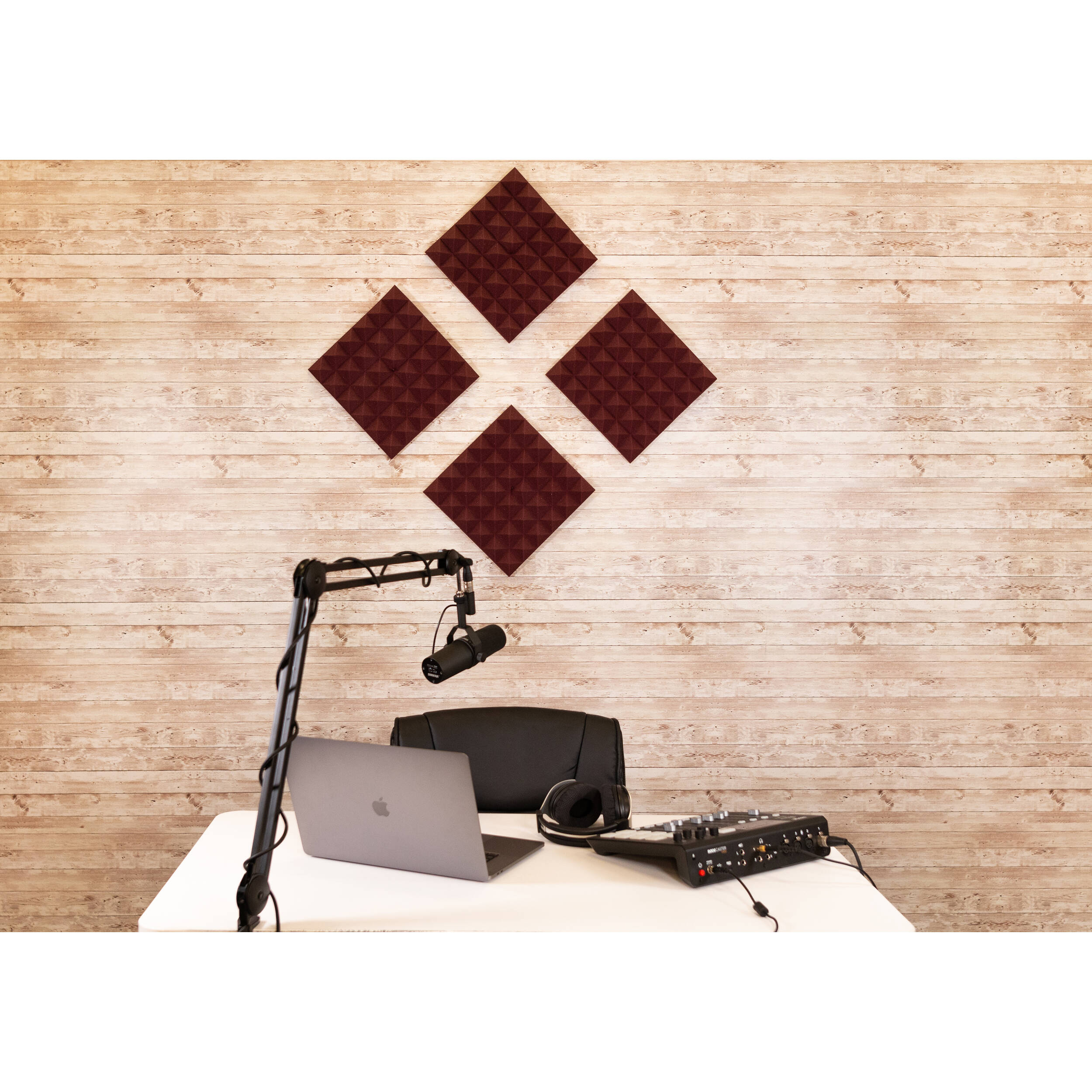 Gator Acoustic Pyramid Panel 12x12" (Burgundy, 4pcs.)