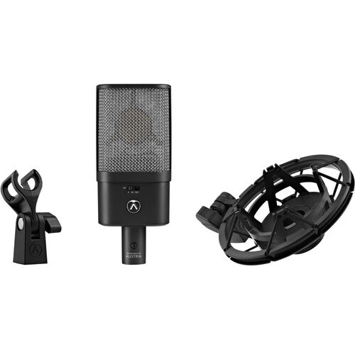 Austrian Audio OC16 condenser microphone set with two microphones and accessories for studio recording.