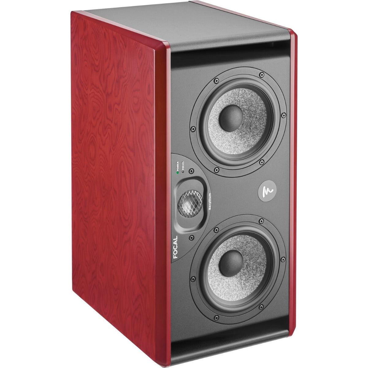 Focal Twin6 studio monitors with sleek design and front bass ports, ideal for professional audio mixing and monitoring.