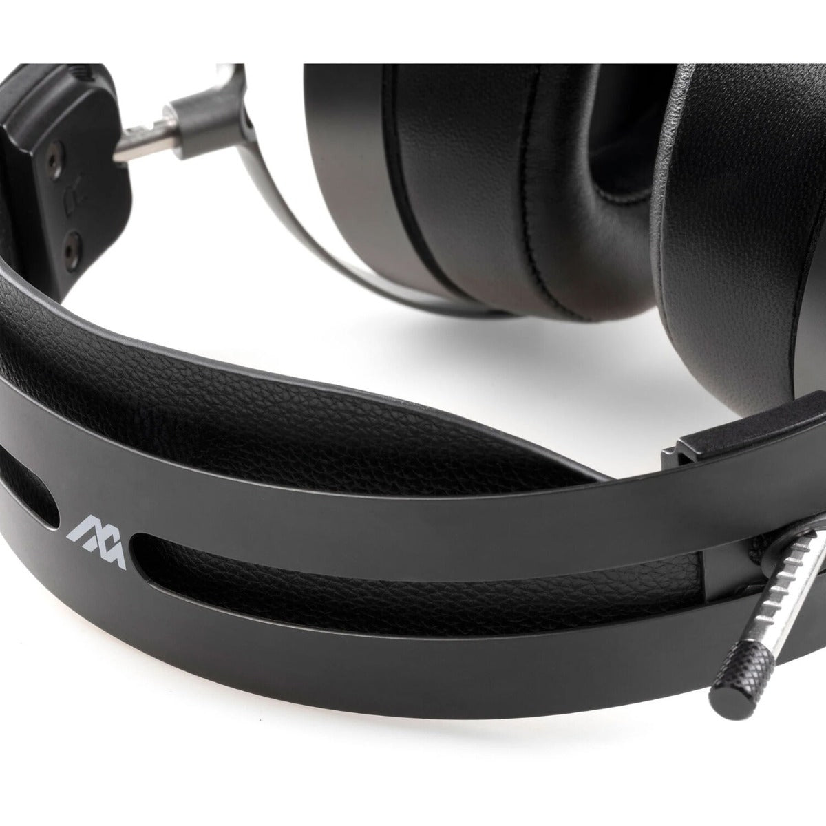 Audeze MM-500 studio headphones with over-ear design and sleek black finish, featuring large ear cups and adjustable headband.