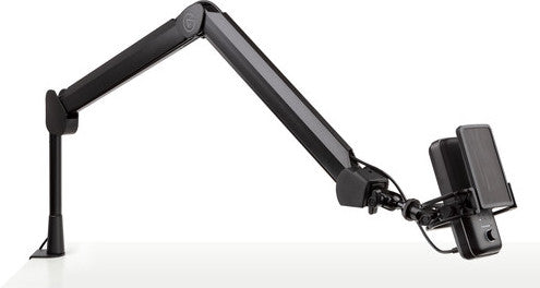 Elgato Wave Mic Arm for broadcast microphones, adjustable arm with flexible joints, black finish, designed for streaming and recording setups.