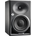 Neumann KH 150 active nearfield monitors with sleek black cabinets and detailed speaker drivers for professional audio monitoring.