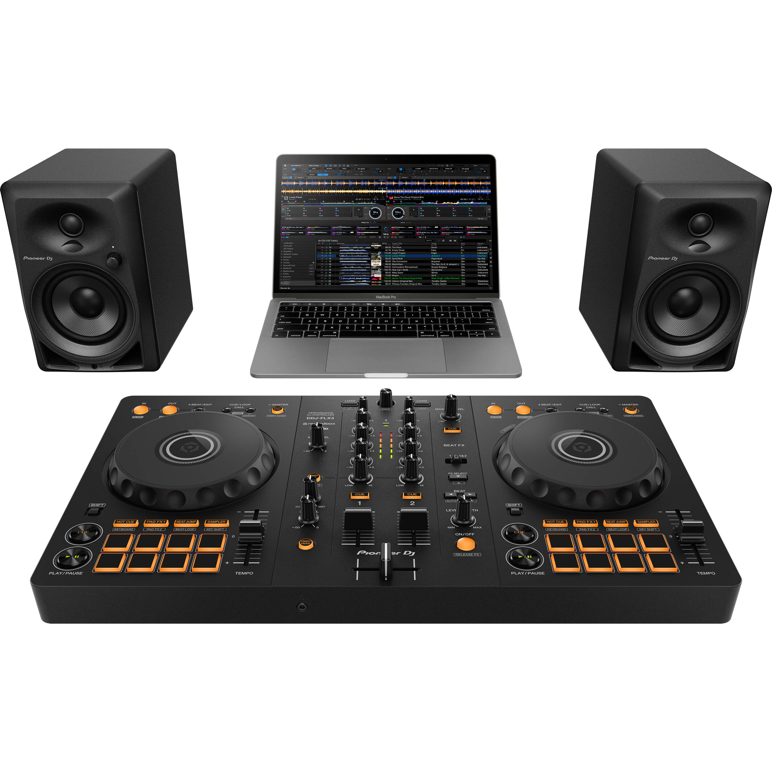 AlphaTheta / Pioneer DDJ-FLX4 + Pioneer DM-50D (Bluetooth) Bundle