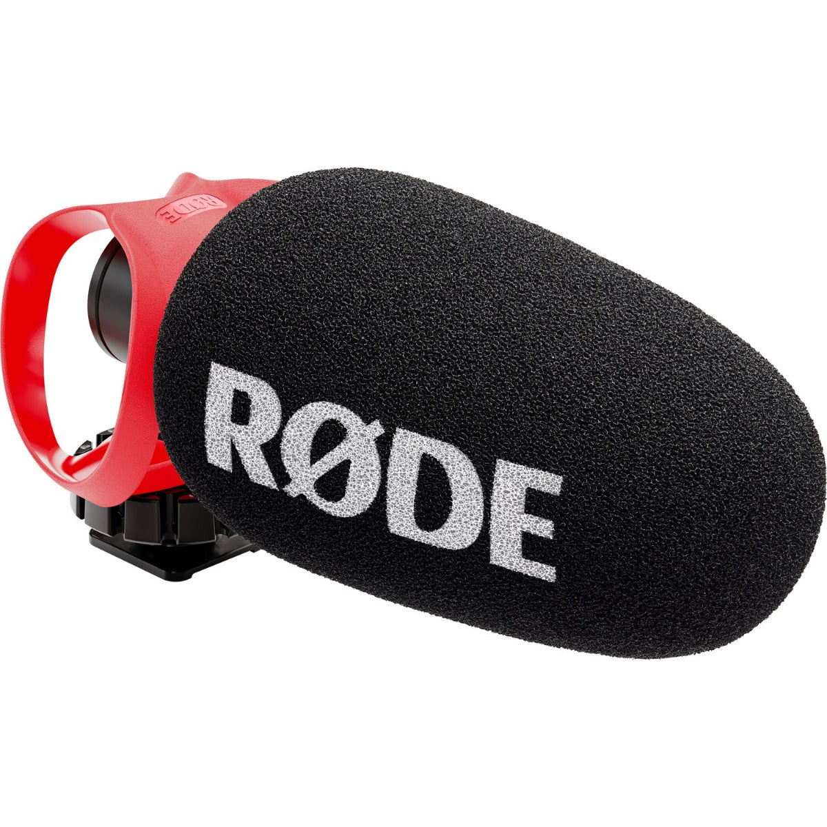 Rode VideoMicro II shotgun microphone mounted on a camera, with compact design and black finish, ideal for professional video recording.