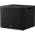 Pioneer DJ XPRS 1182S active subwoofer with black enclosure and control panel, designed for professional audio setups.