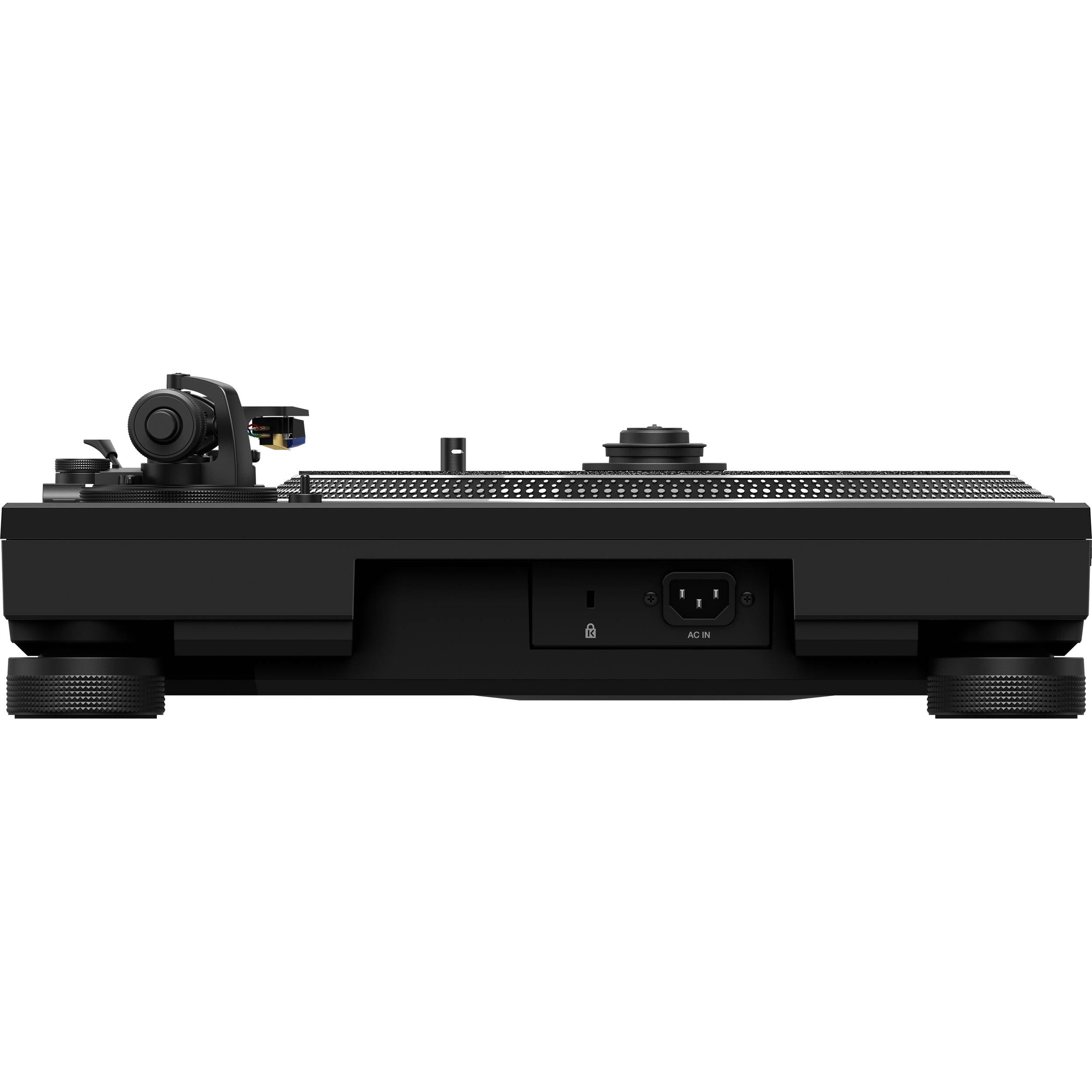 Pioneer DJ PLX-CRSS12 DJ turntable with sleek design and control interface, set on a dark background.