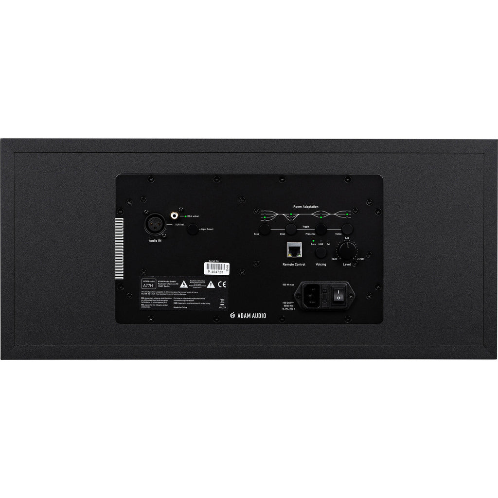 Adam Audio A77H mid-field and main studio monitor speakers shown with their sleek design and professional audio components.