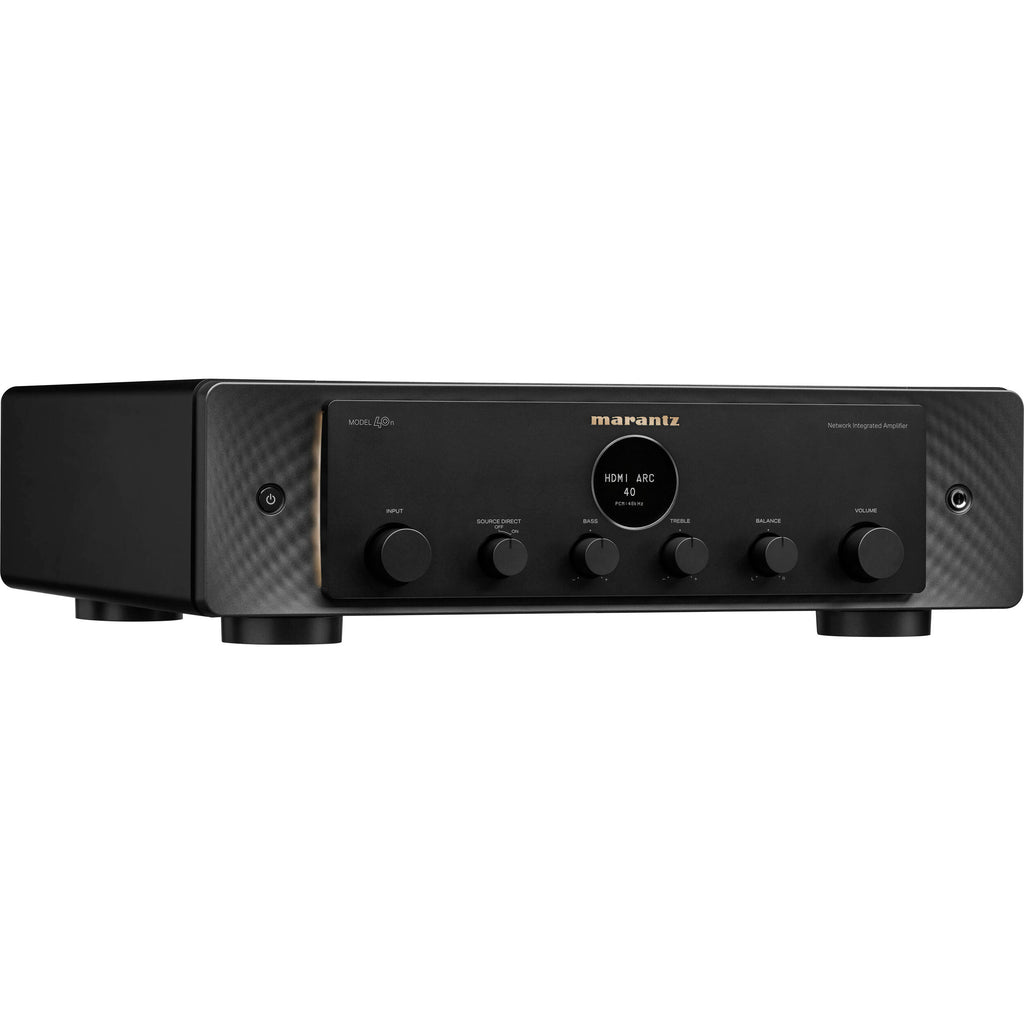 Marantz MODEL 40n stereo amplifier with sleek design and control knobs, showcasing high-quality audio equipment.