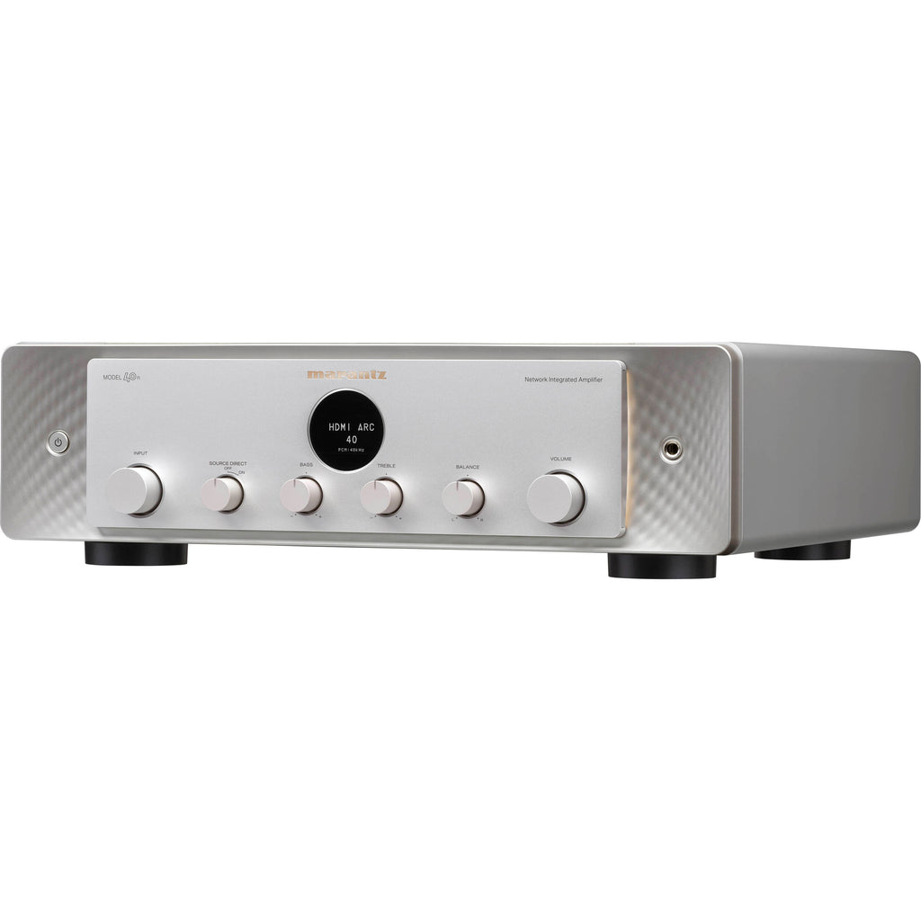Marantz MODEL 40n stereo amplifier with sleek black design and control knobs on the front panel.