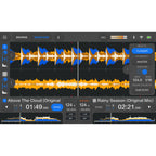 AlphaTheta Omnis-Duo DJ media players with dual turntables and digital controls, professional DJ equipment for mixing music.