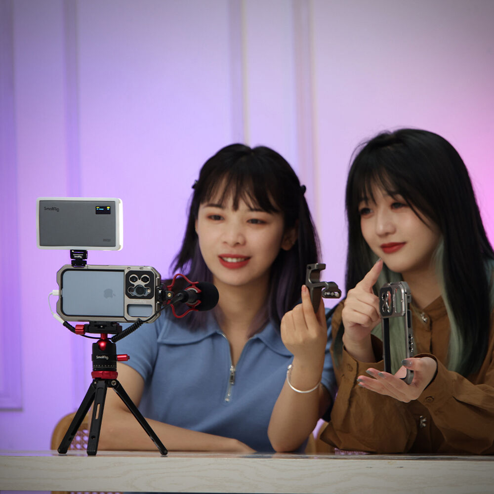 SmallRig RM120 RGB video light displaying adjustable color settings and bright LED panel for versatile lighting.
