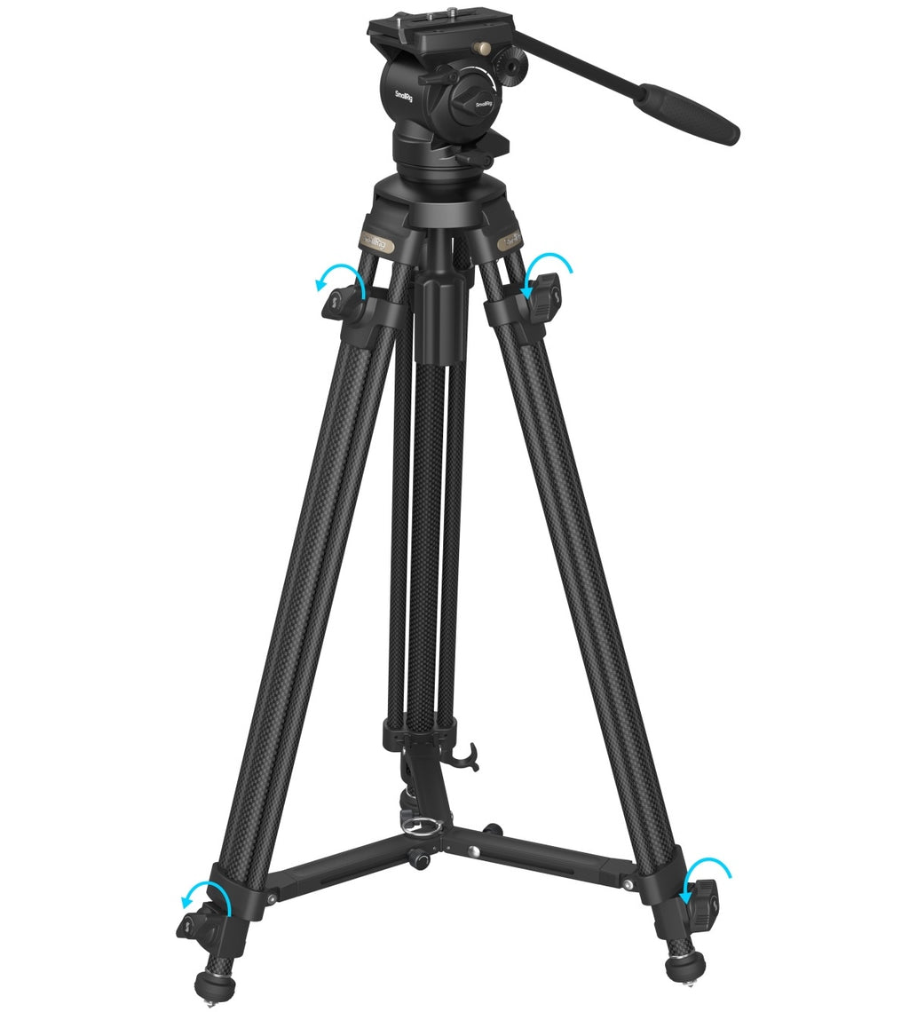 SmallRig AD-50 lightweight carbon fiber tripod kit with adjustable legs and compact design for stable video support.