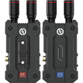 Hollyland Mars 4K wireless video transmission system accessory showing compact device with ports and antennas.