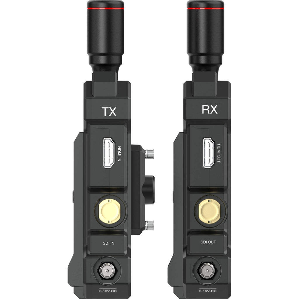 Hollyland Mars 4K wireless video transmission system accessory with antennas and control panel for professional video setups.
