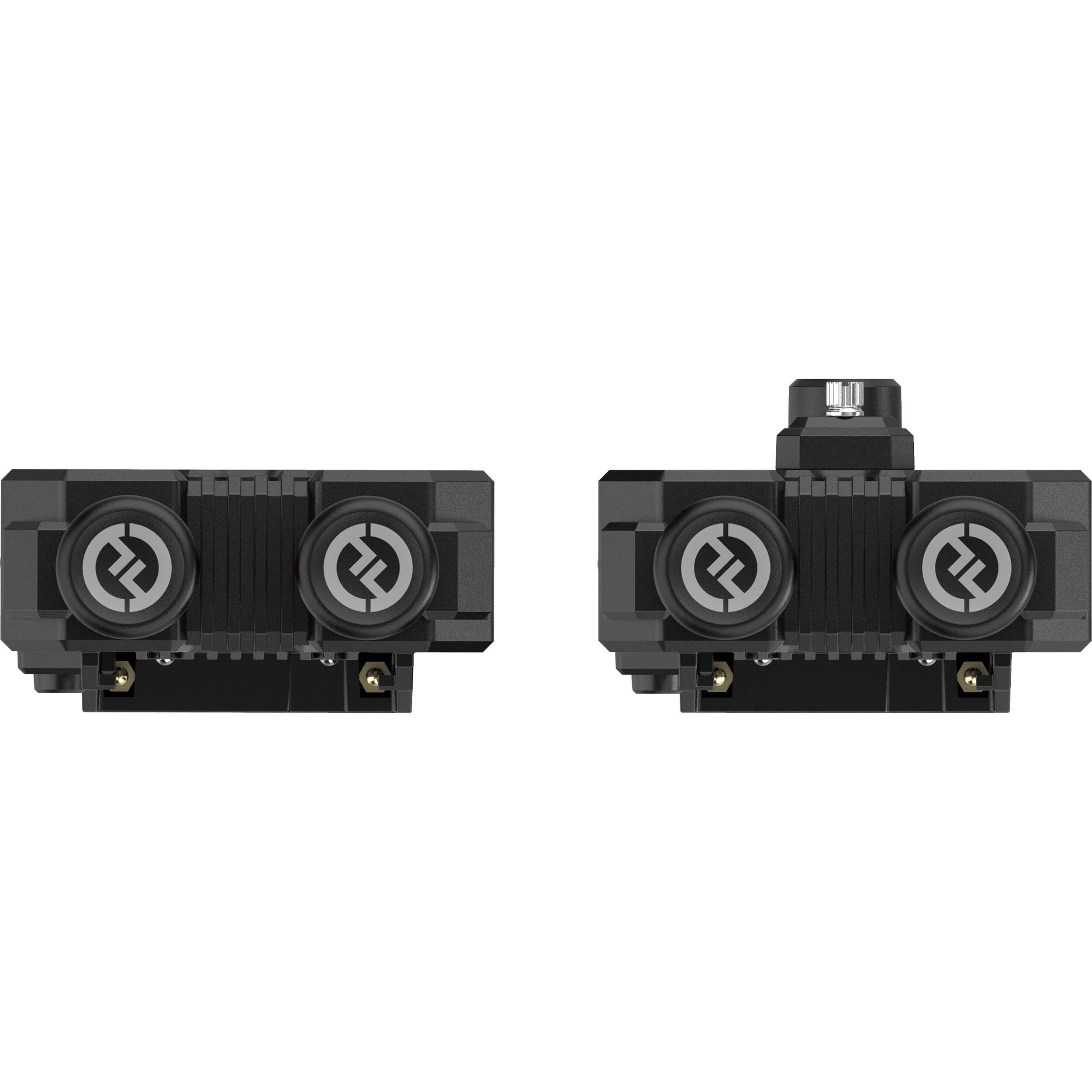 Hollyland Mars 4K wireless video transmission system accessory with antennas and control ports on a black background.