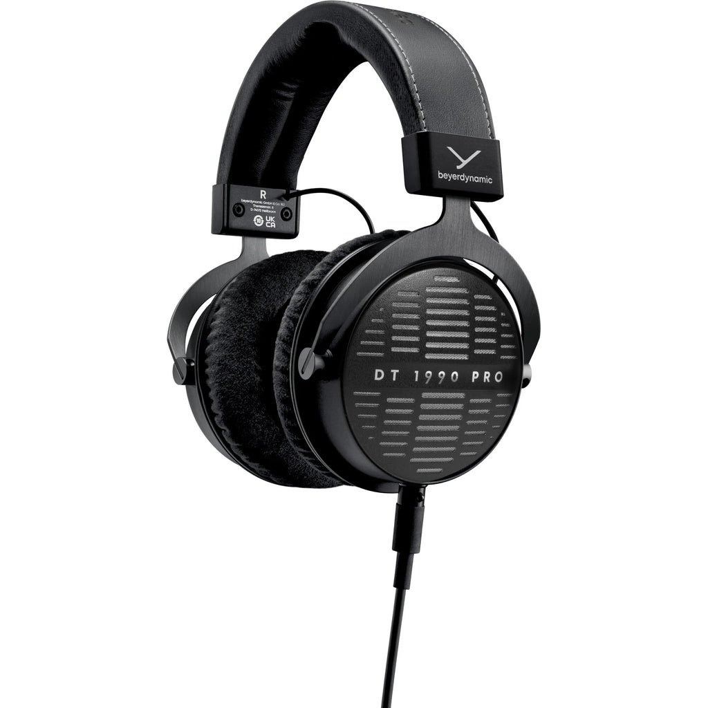 Beyerdynamic DT 1990 Pro MK2 studio headphones with open-back design and adjustable headband, black and silver finish.
