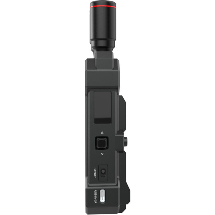 Hollyland Mars 4K wireless video receiver connected to professional camera setup with display screen.